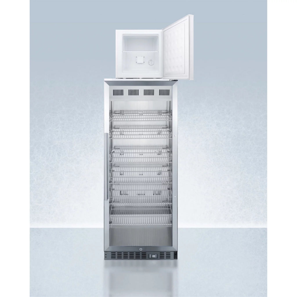 12.4 cu. ft. Stacked Glass Door Refrigerator with Freezer Z14745