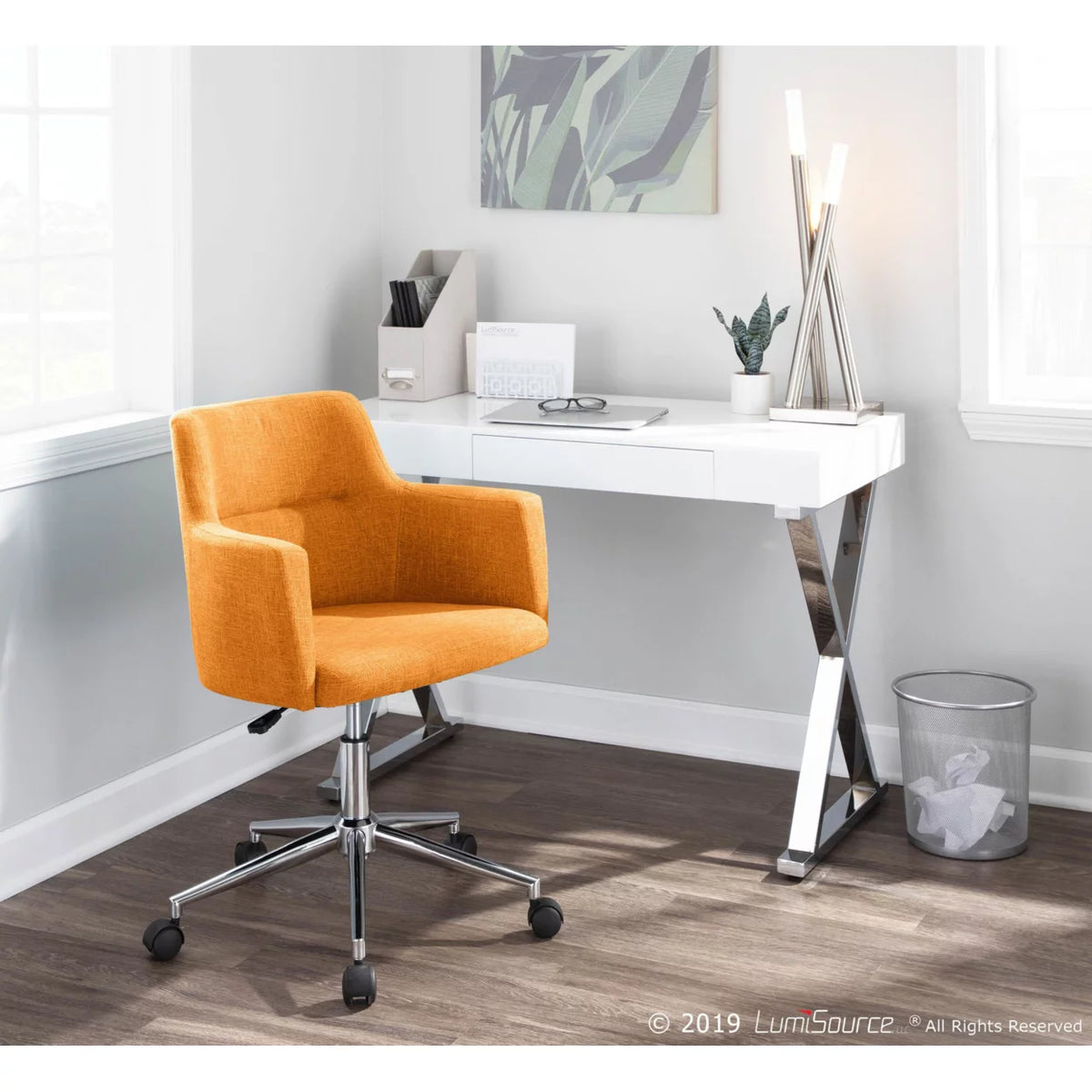 Adjustable Orange Metal Fabric Office Chair O5190