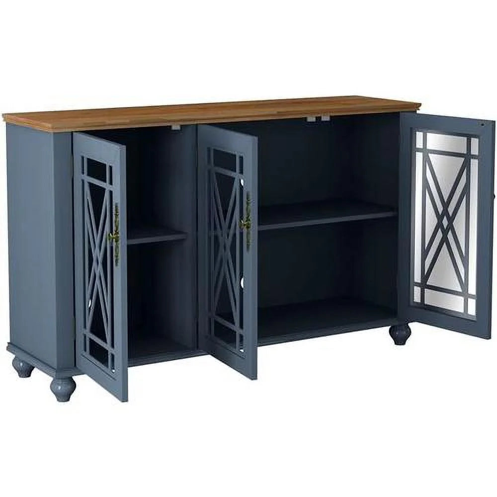 Vintage Wood Kitchen Accent Buffet Sideboard Cabinet D8417
