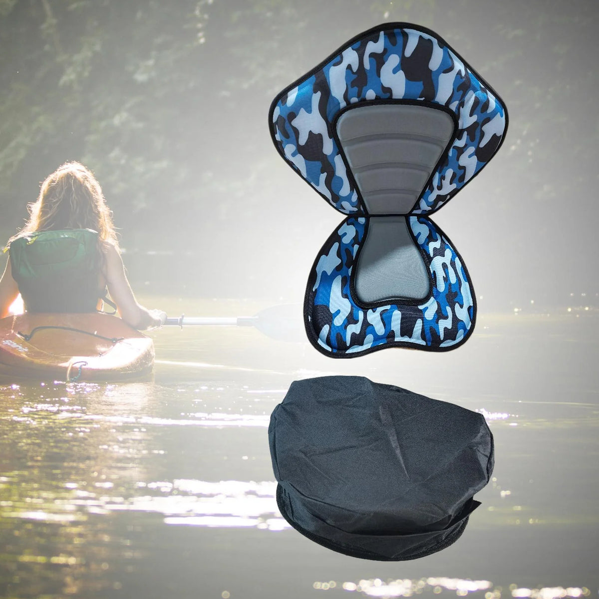 Kayak Seat Back Support Pad with Adjustable Strap H1991