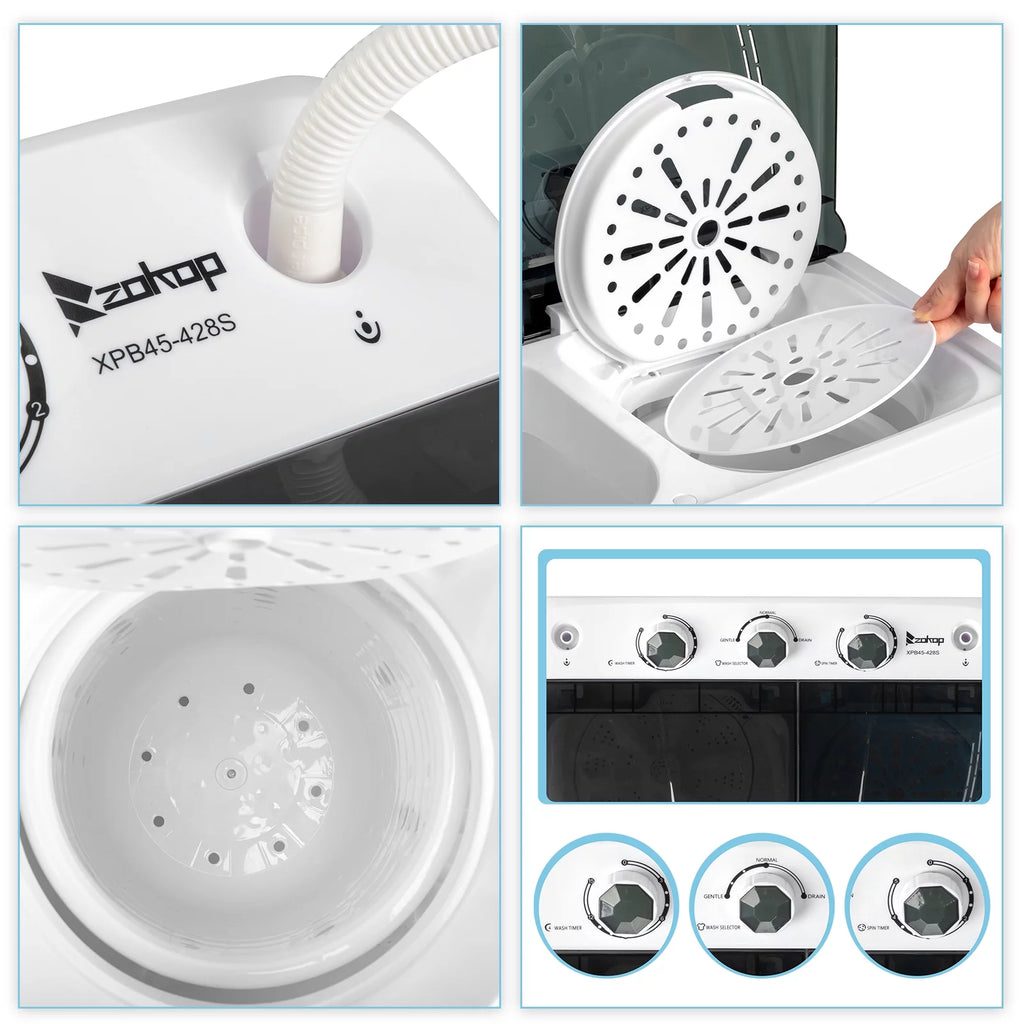 Compact Twin Tub Portable Mini Washing Machine with Drain Pump I871