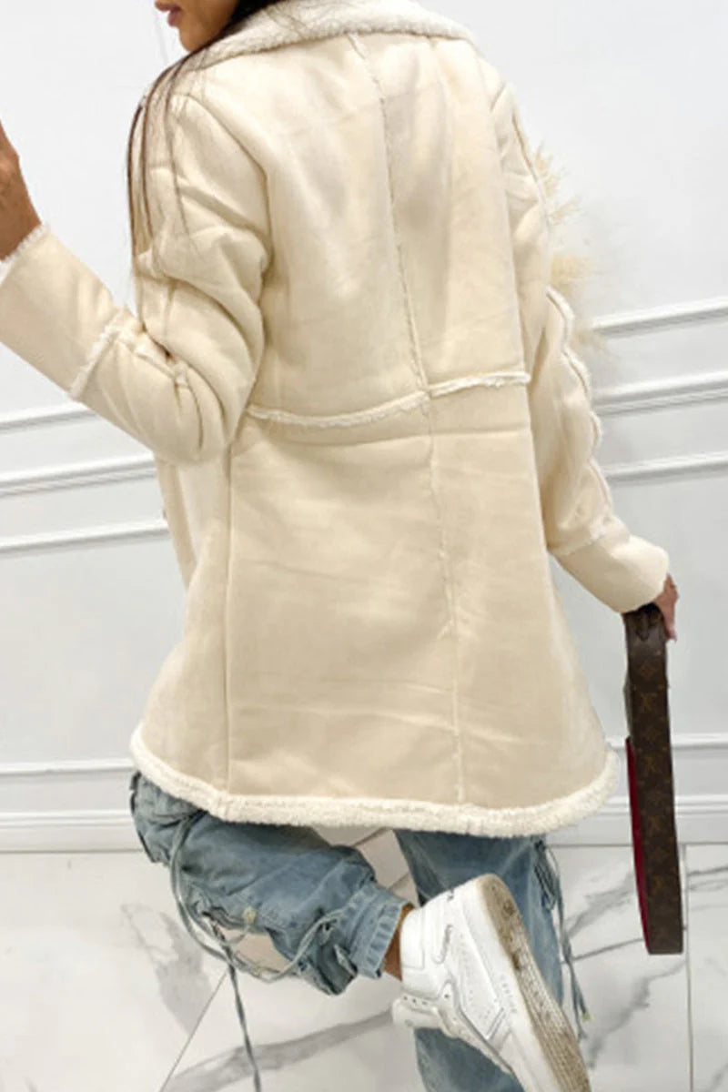 Solid Patchwork Pocket Half A Turtleneck Outerwear T300906