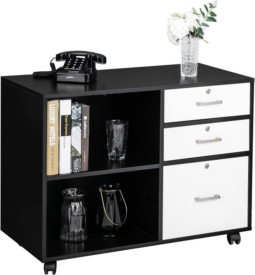 Wood 3 Drawer File Cabinet with Lock W51621