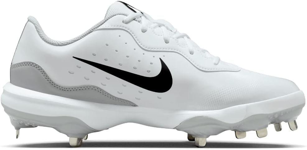 White Gray Size 8 Medium Baseball Cleats N7547