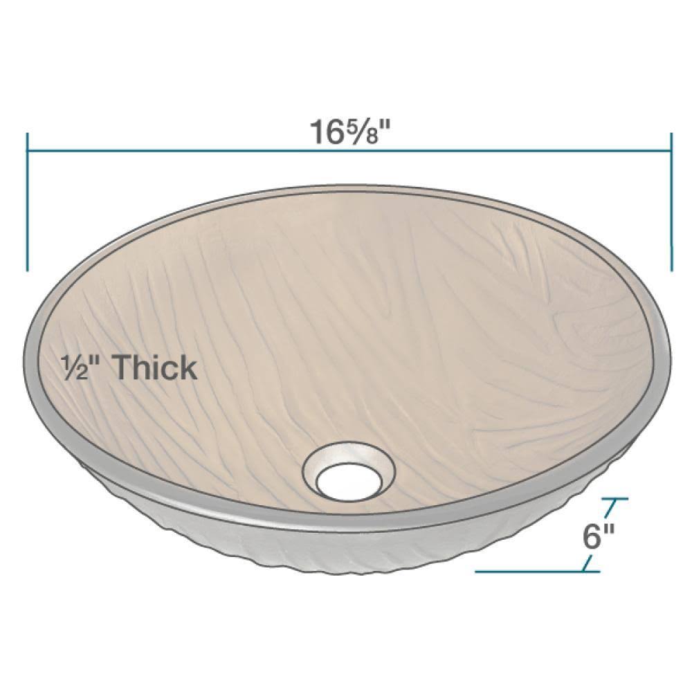 16-5/8x22 Glass Vessel Bathroom Sink with Vessel Faucet V52200