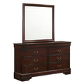 Cherry Wood 6-Drawer Dresser & Mirror E6989