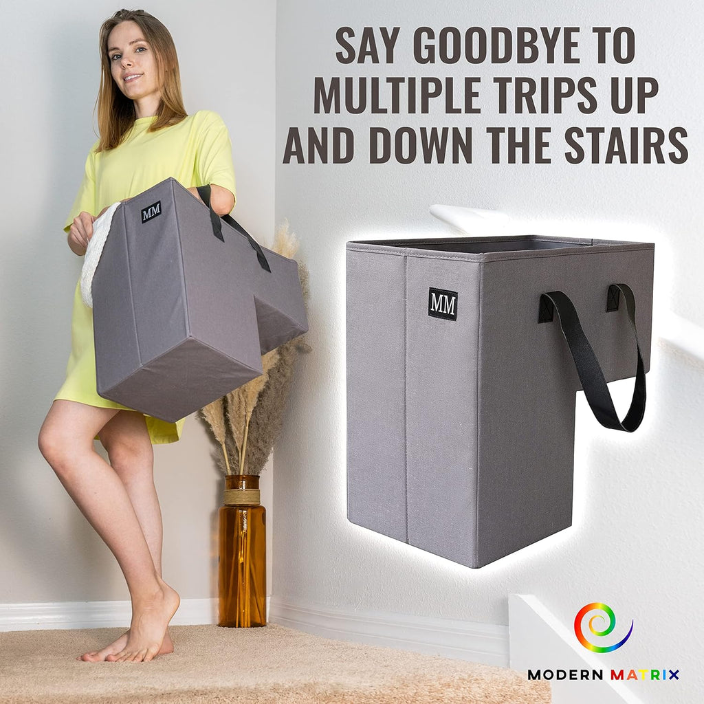 Stair Basket with Leather Handles J673082