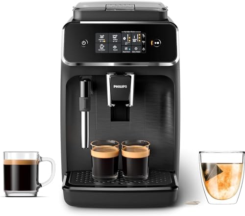 Black Fully Automatic Espresso Machine with Ceramic Grinder R385