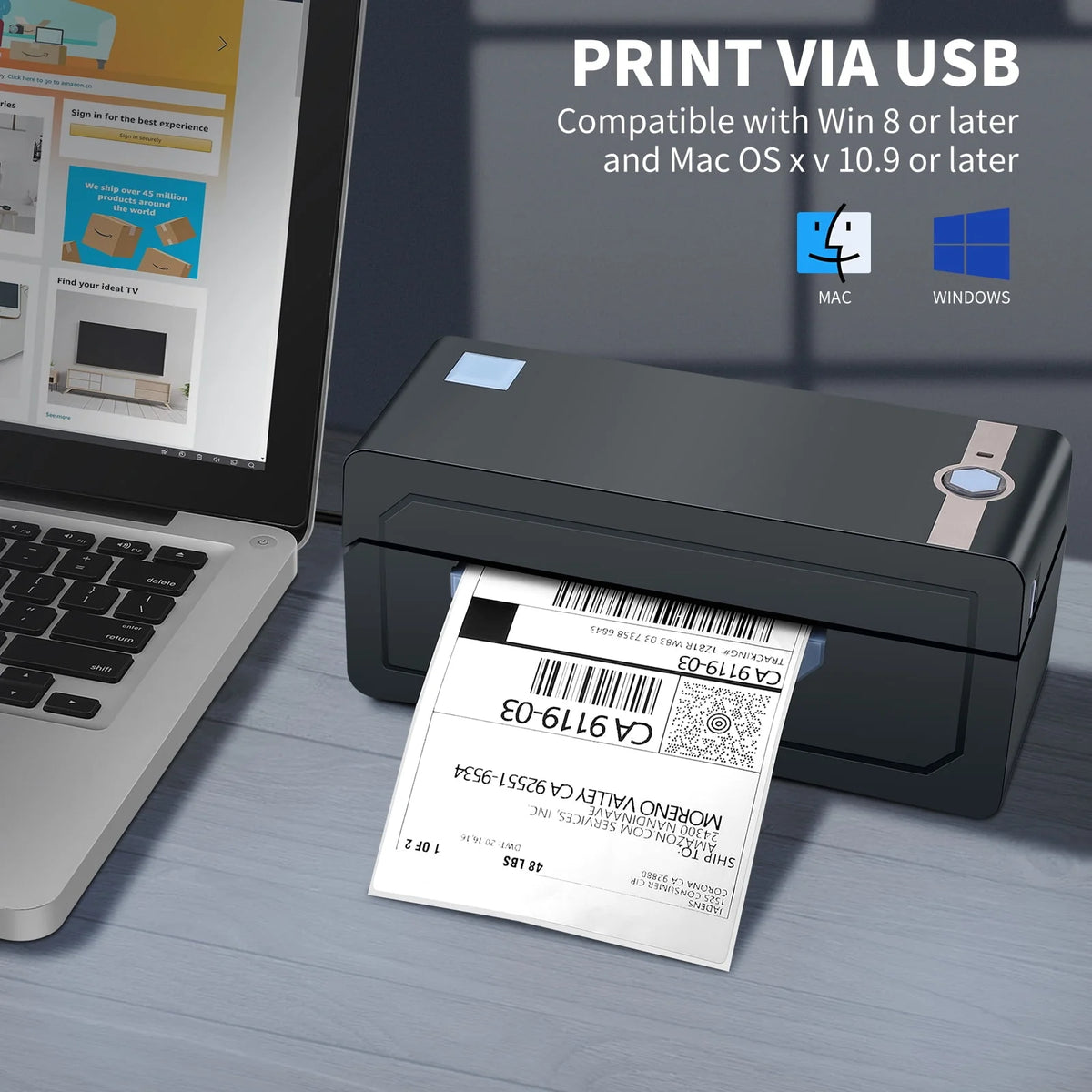 4''x6'' Bluetooth Thermal Label Printer W6163