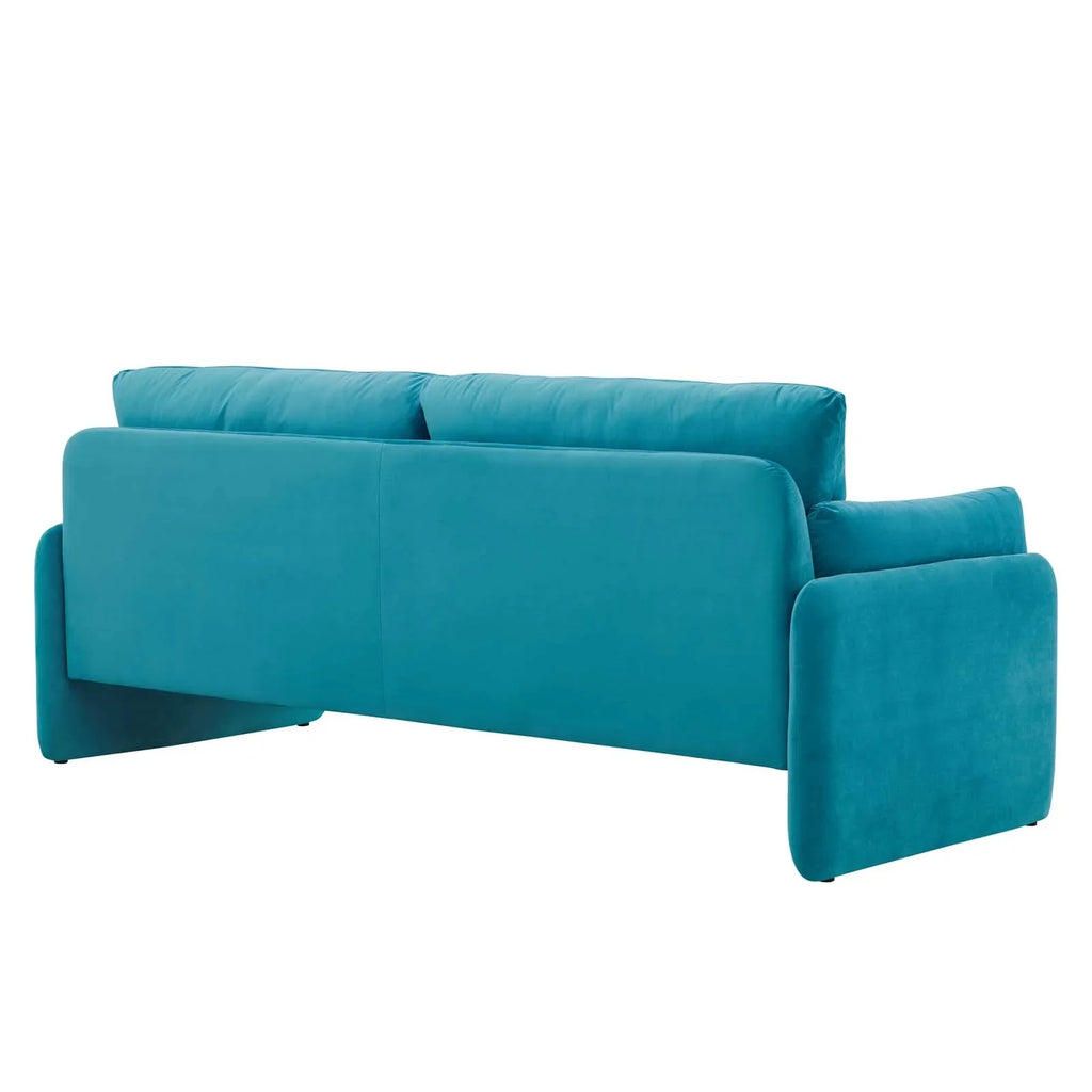 Blue Performance Velvet Sofa Y1141