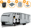 Gray Windproof Travel Trailer RV Snow Cover with Jack Cover & Patch Kit E6156