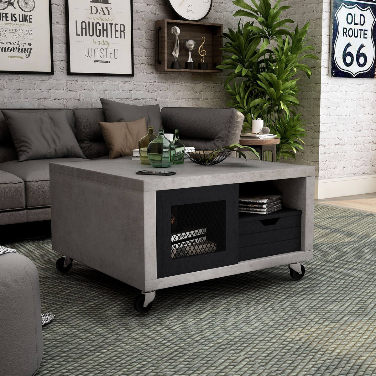 Industrial Multi-Storage Coffee Table H8303