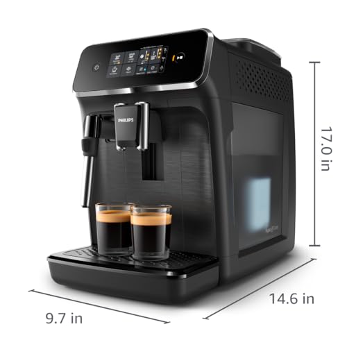 Black Fully Automatic Espresso Machine with Ceramic Grinder R385