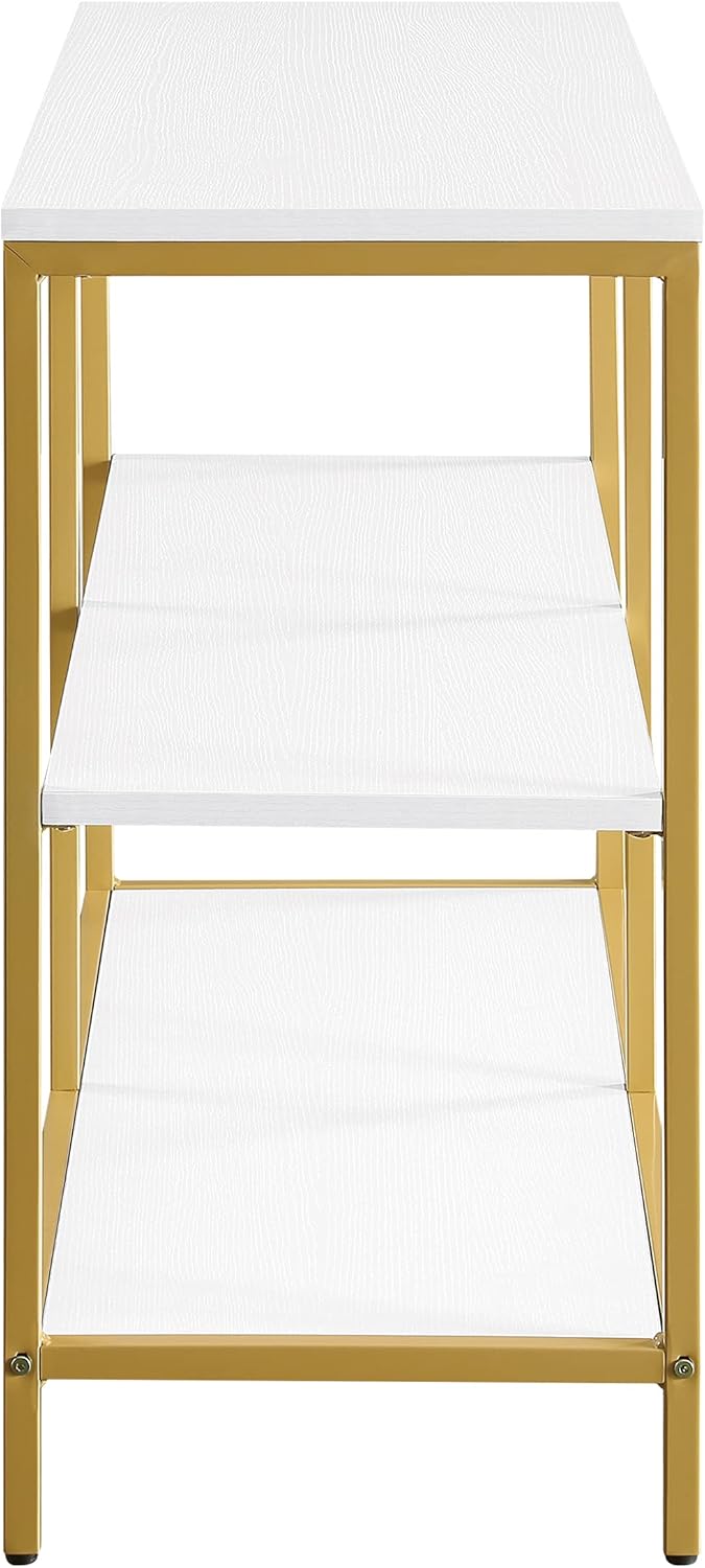 White 3 Shelf Bookcase and Credenza O235387