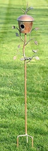 Large Copper Colored Birdhouse Garden Stakes P4717