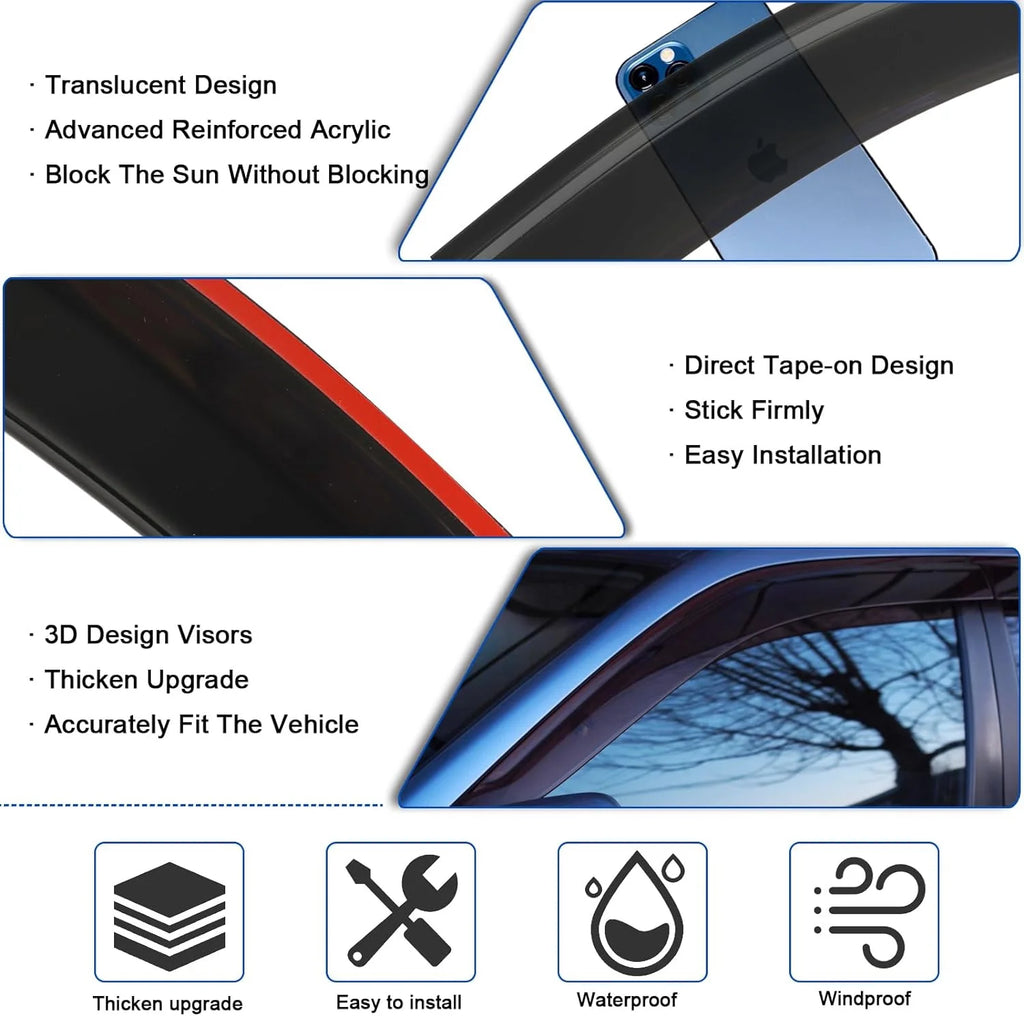 4Pcs Car Window Visors for 2019-2023 Toyota RAV4 N480855