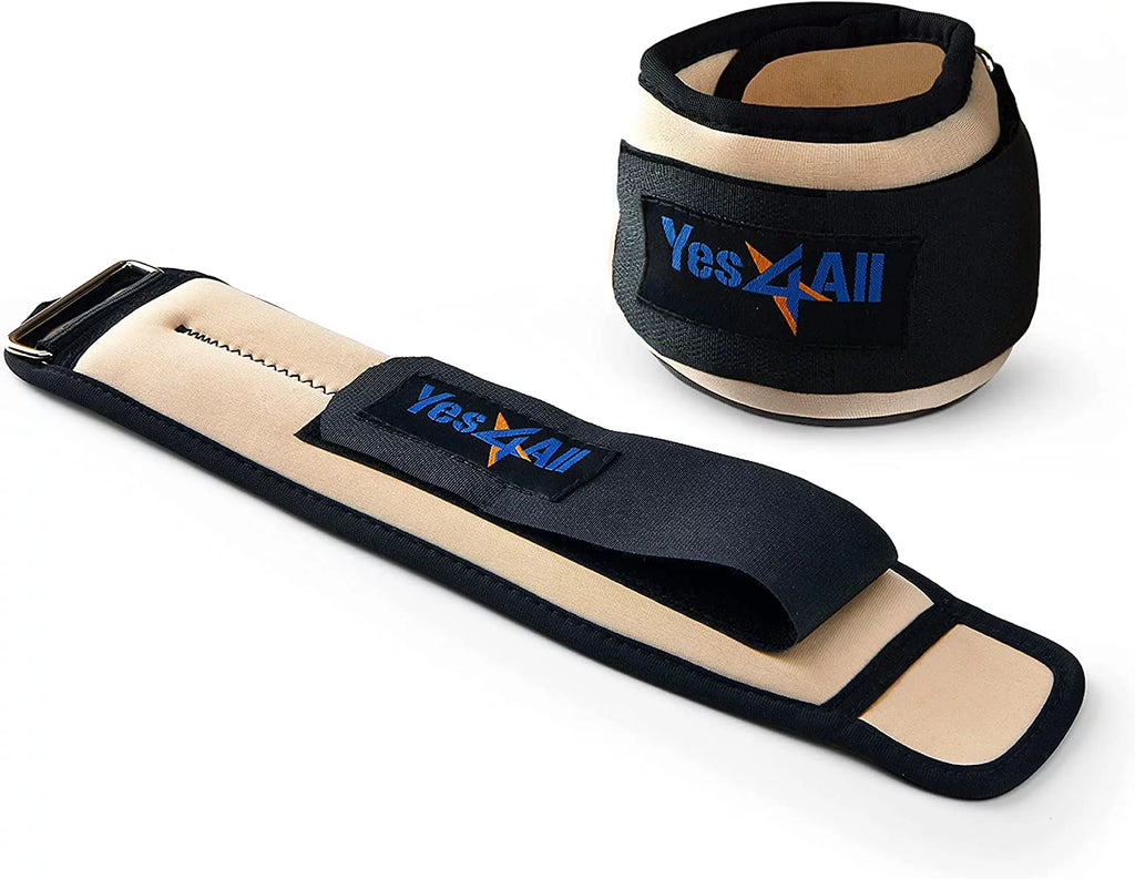 1 lbs Neoprene Ankle Wrist Weight, Beige, Pair P774