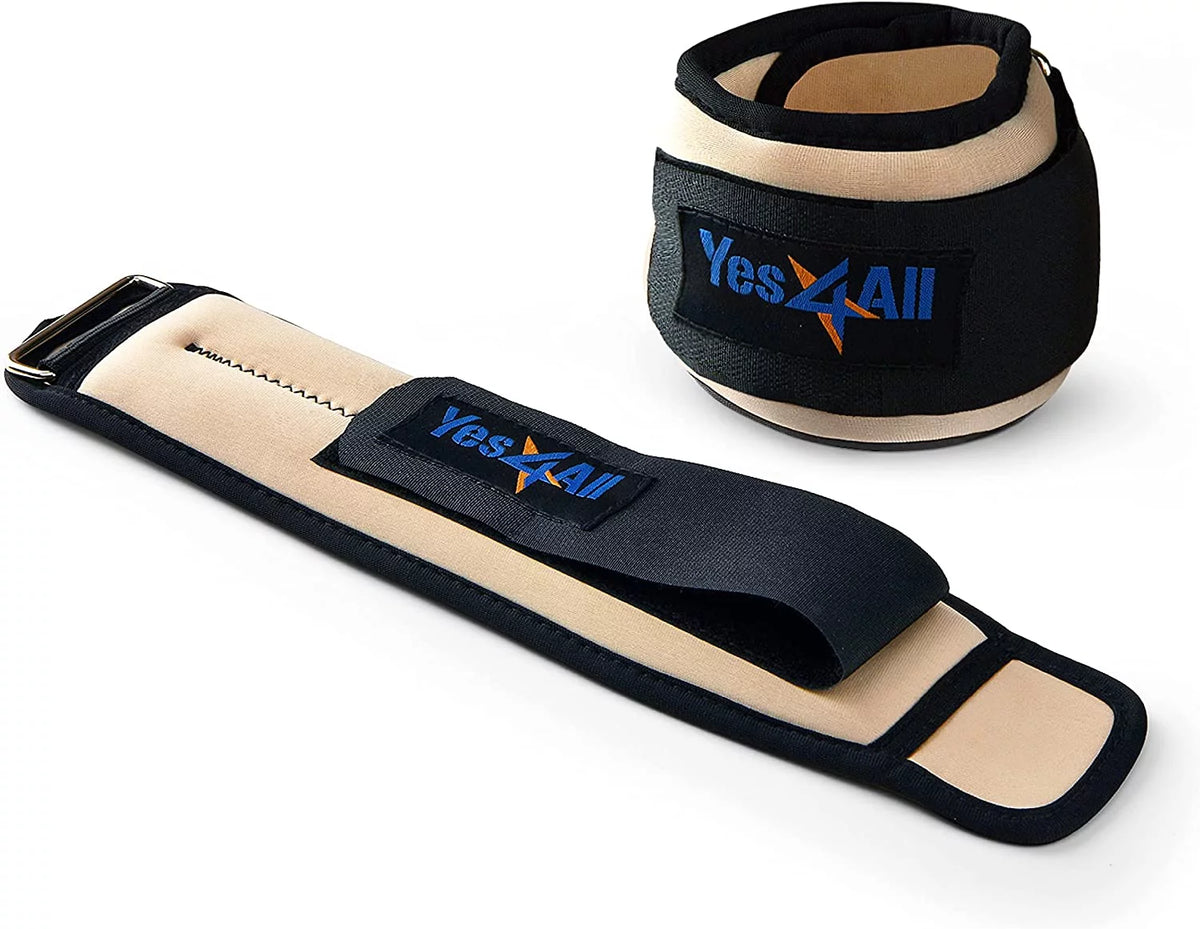 1 lbs Neoprene Ankle Wrist Weight, Beige, Pair P774