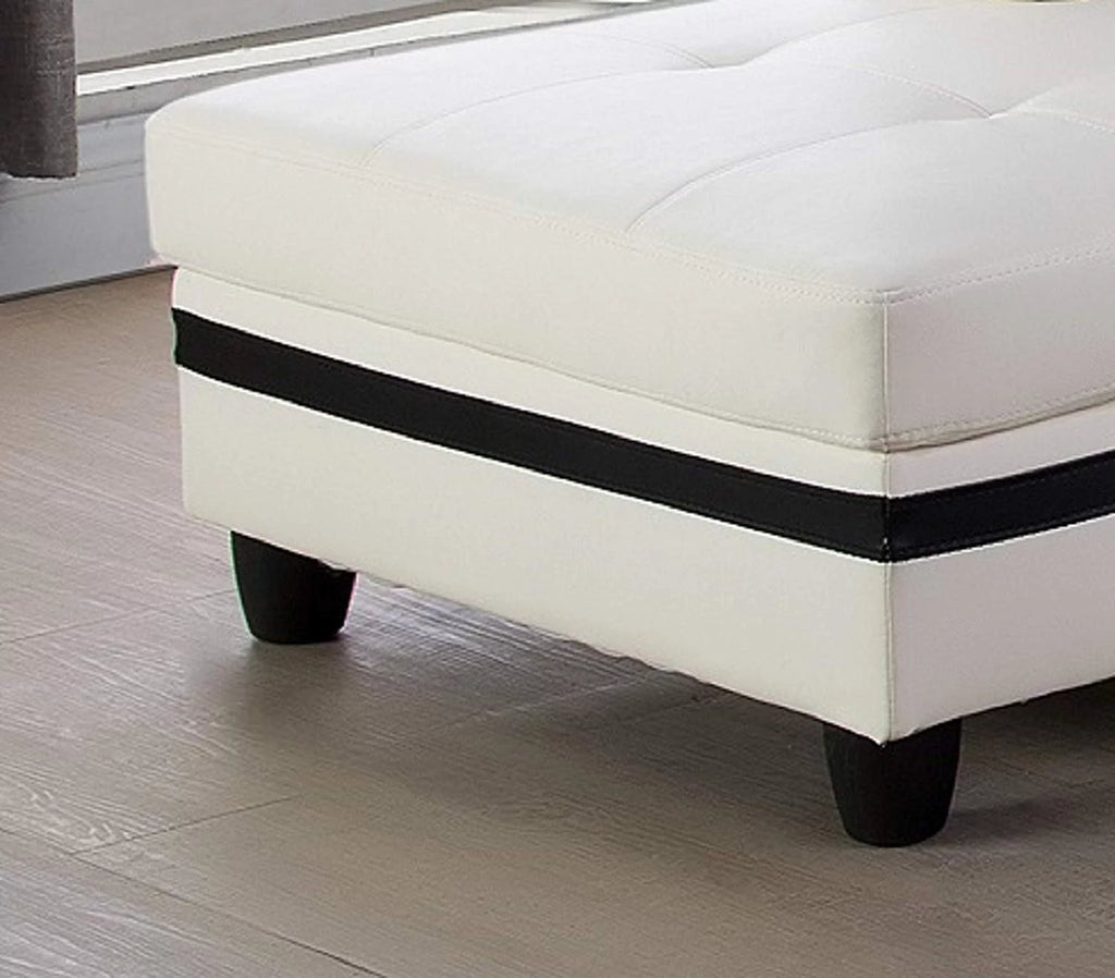 Cream White Black Stripe Left Hand Facing Sectional Sofa Set Z929