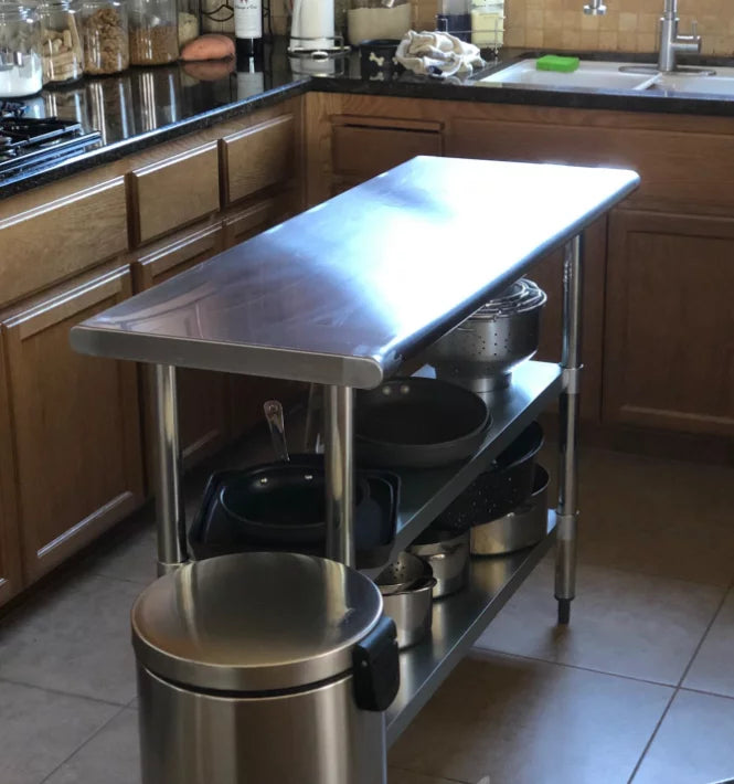 96" x 30" Stainless Steel Work Table with 2 Shelves L40138