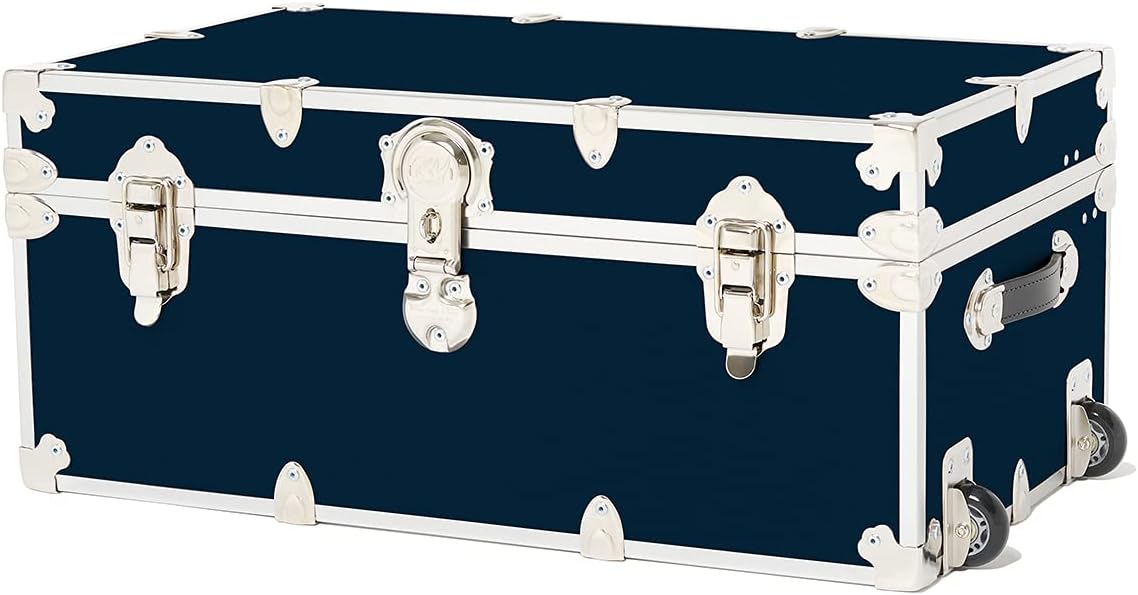Large Storage Trunk with Mounted Wheels 32x18x14 Slate F158