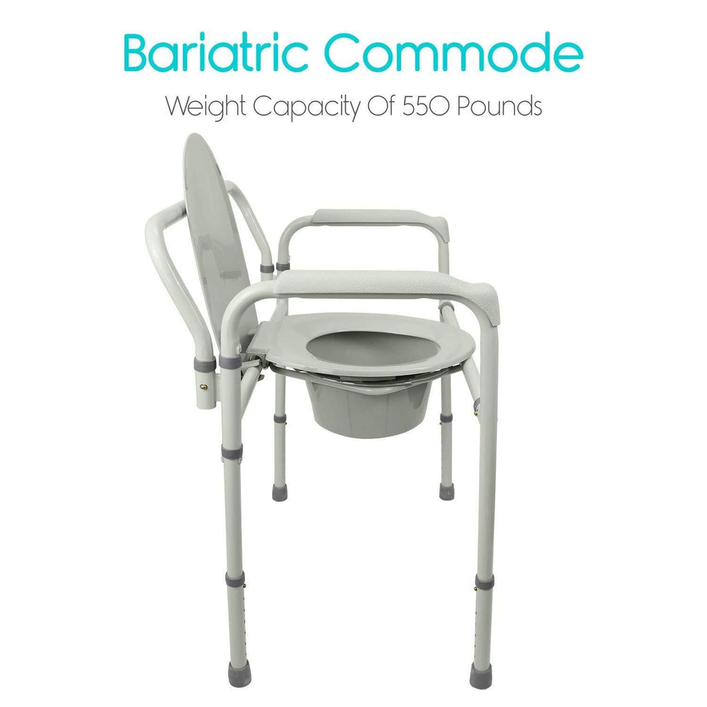3 in 1 Extra Wide Folding Commode Chair S8618