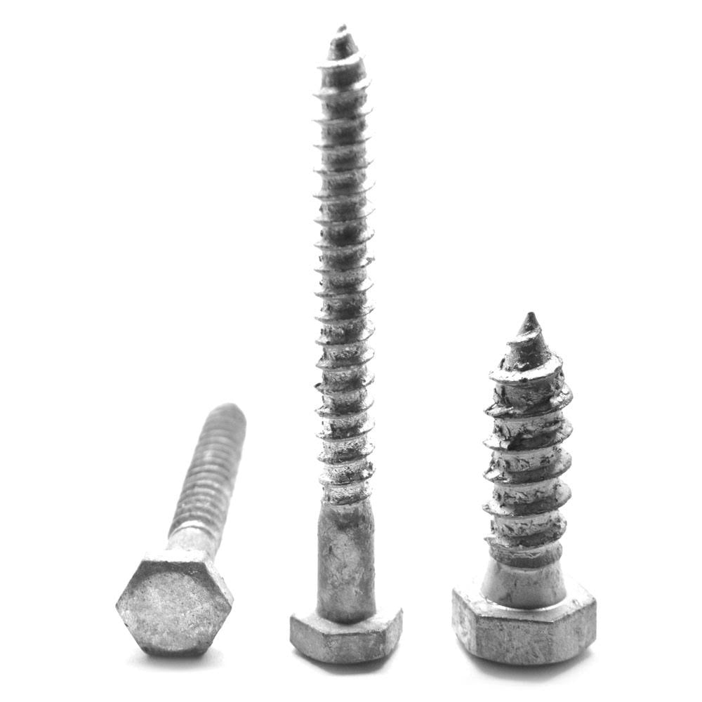 Hex Lag Screw Low Carbon Steel Hot Dip Galvanized Pk 100 U376