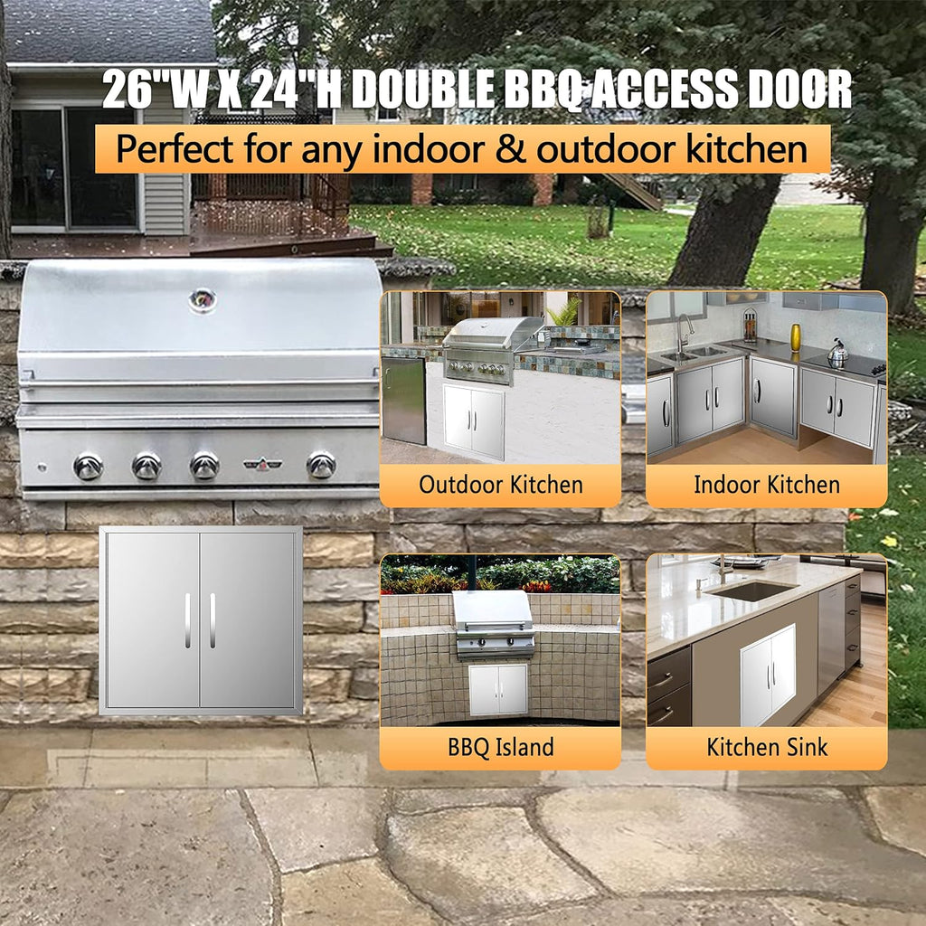 Double Stainless Steel BBQ Access Door H681