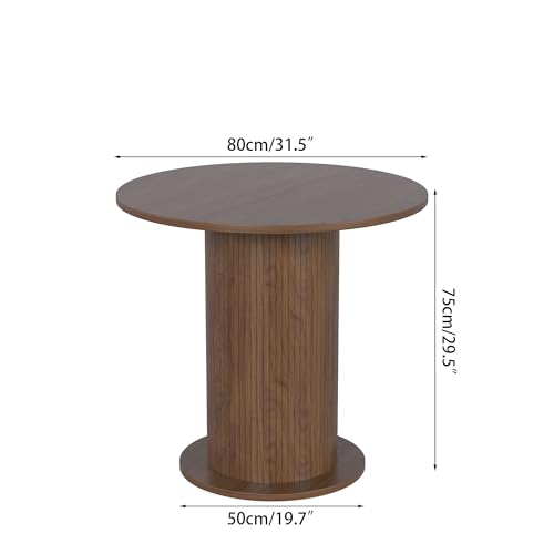 Round Dining Table for 2 with Wood Strip Base V590