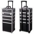 4in1 Rolling Aluminum Makeup Train Case Black X906938