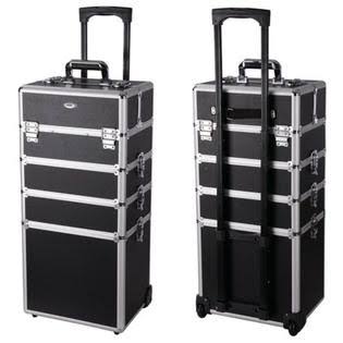 4in1 Rolling Aluminum Makeup Train Case Black X906938