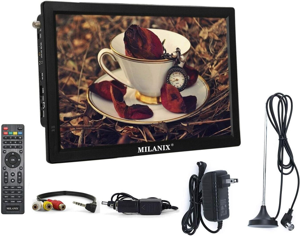 14.1 Portable Widescreen LED TV with HDMI, USB/SD Card Slot, and Remote Control I4657
