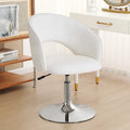 White Faux PU Upholstered Swivel Accent Chair N1045