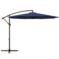 Navy Blue Cantilever Patio Umbrella with Crank & Cross Base P42960