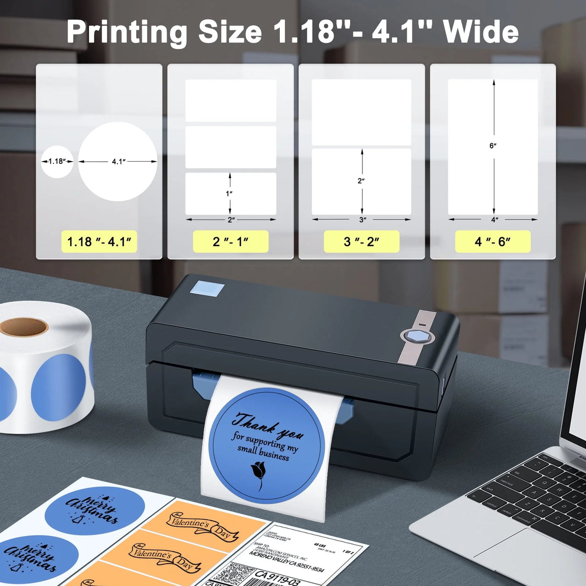 4''x6'' Bluetooth Thermal Label Printer W6163