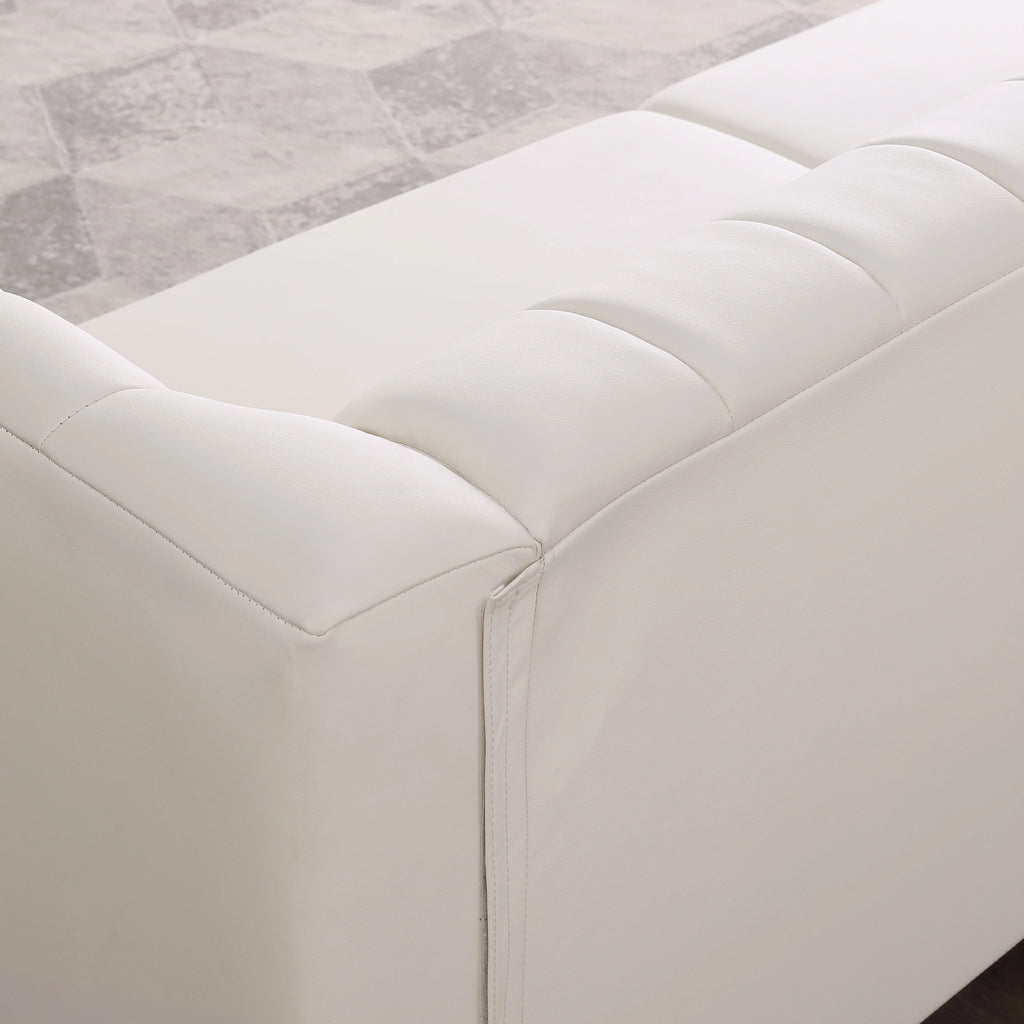 3 Seater PU Leather Sofa with 2 Pillows W833