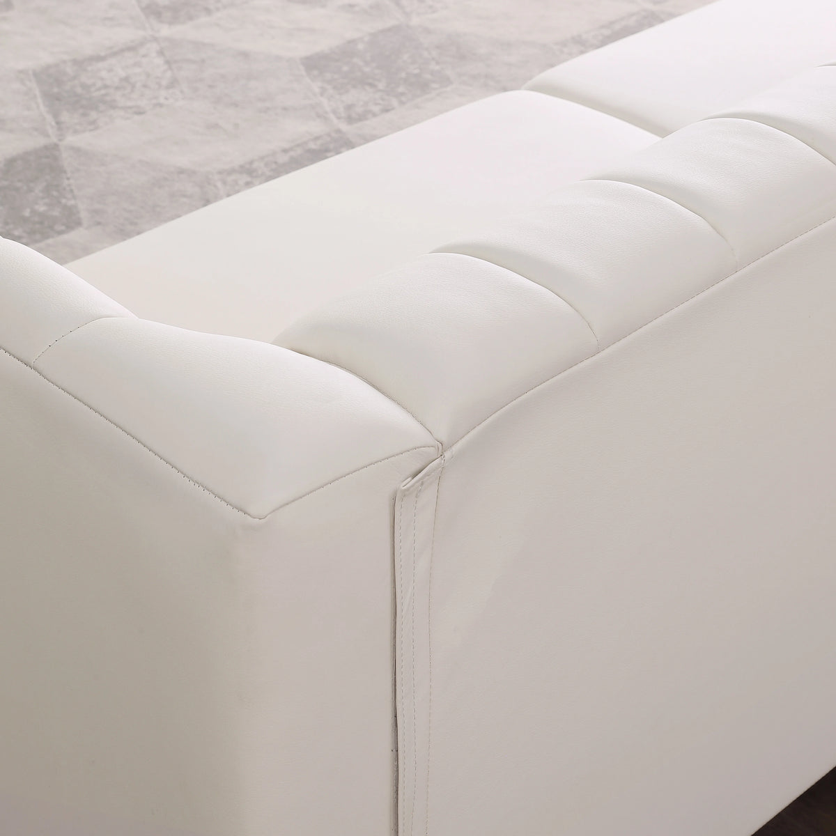 3 Seater PU Leather Sofa with 2 Pillows W833