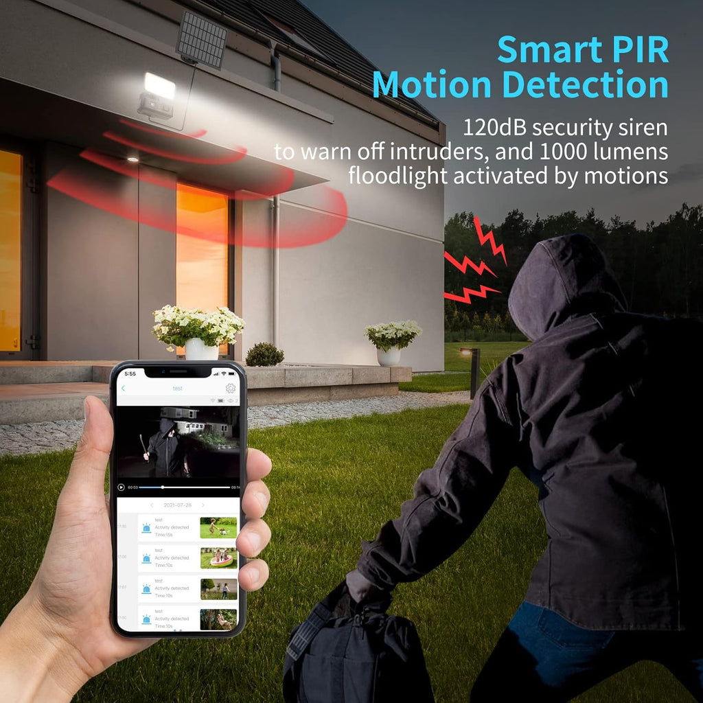 Wireless Solar Battery Powered Outdoor Security Camera with 2-Way Audio and IP66 Waterproof N616820