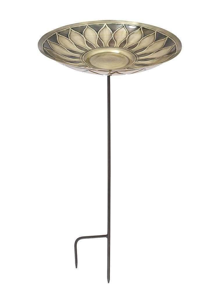 Brass Birdbath with Stake R1023