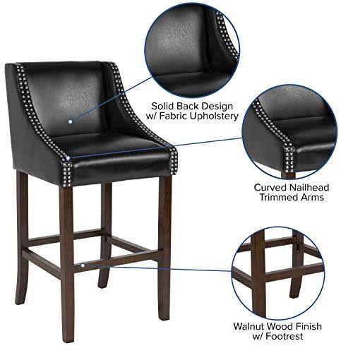 2 Pk. Walnut Barstool with Black Leather Y103