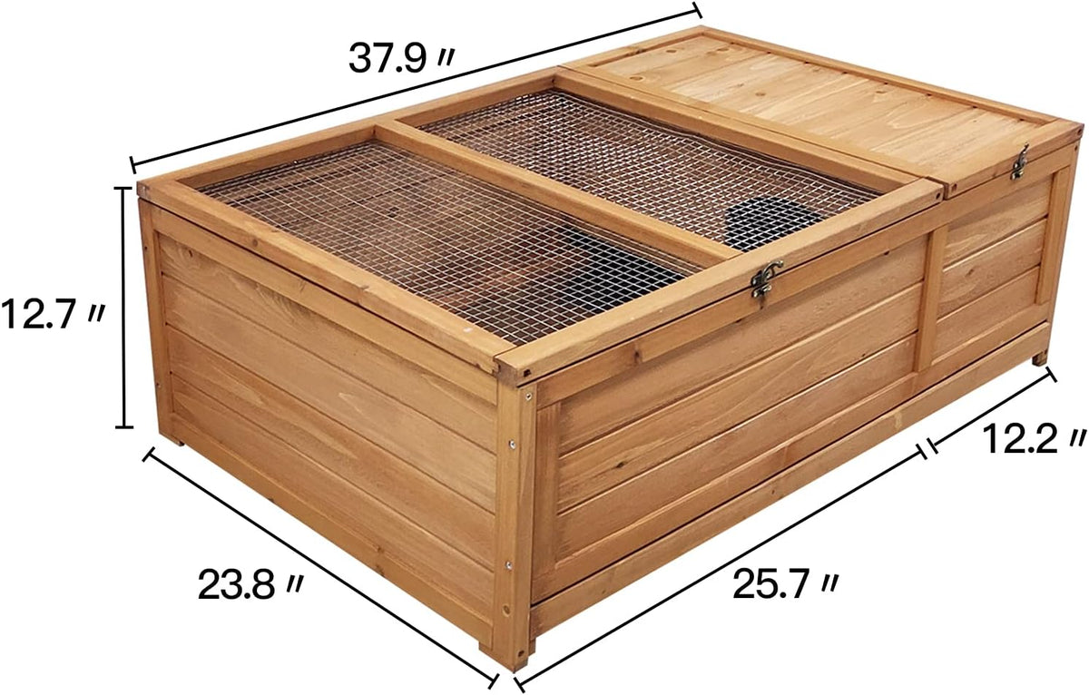 Wooden Tortoise House Large Tortoise Habitat Enclosure Cage with Removable Bottom W15769