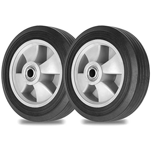 8" x 2" Flat Free Solid Rubber Tire and Wheel with 2" Offset Hub S42637