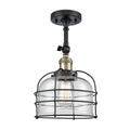 1 Light Semi-Flush Mount Black Antique Brass P427796