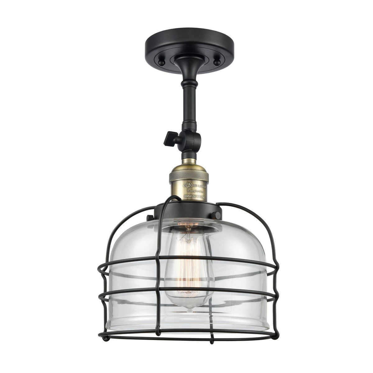 1 Light Semi-Flush Mount Black Antique Brass P427796