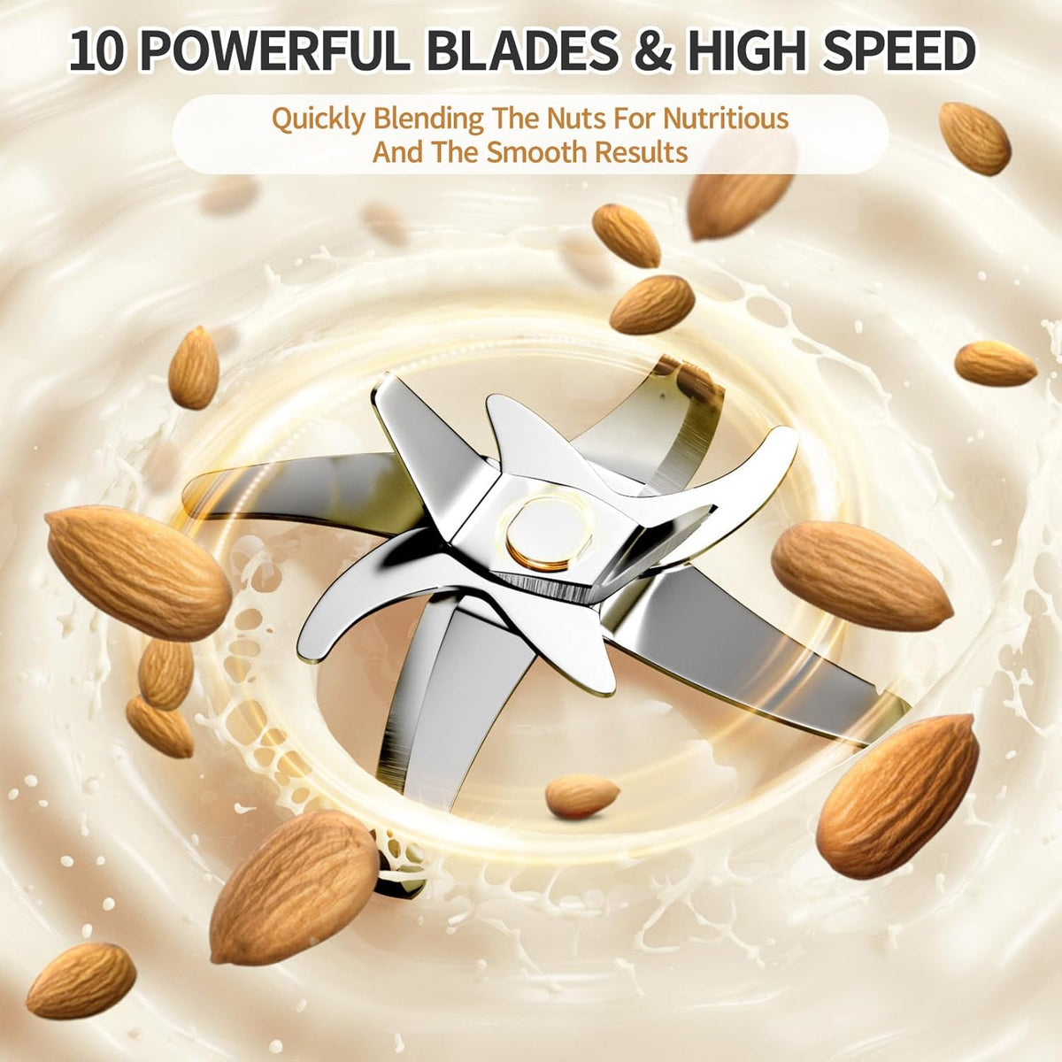 8 in 1 Nut Milk Maker, 40.58oz Soy Milk Maker with 10 Blades N23088