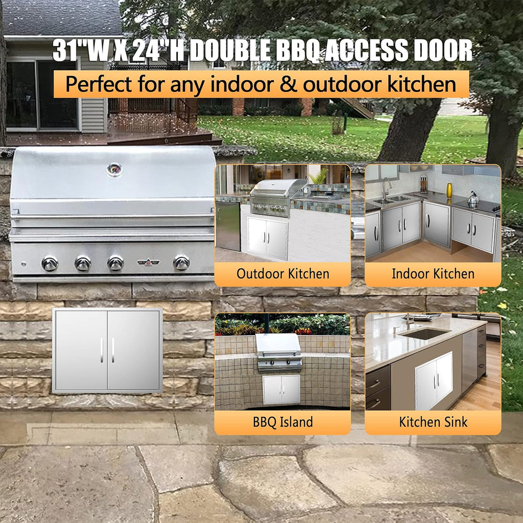 Double Stainless Steel BBQ Access Door H681