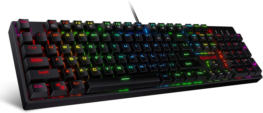 RGB LED Backlit Mechanical Gaming Keyboard 104 Keys Red Switches T900