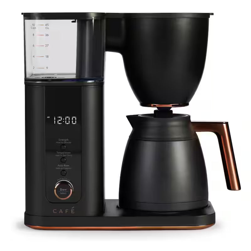 10 Cup Matte Black Drip Coffee Maker with Thermal Carafe D2670