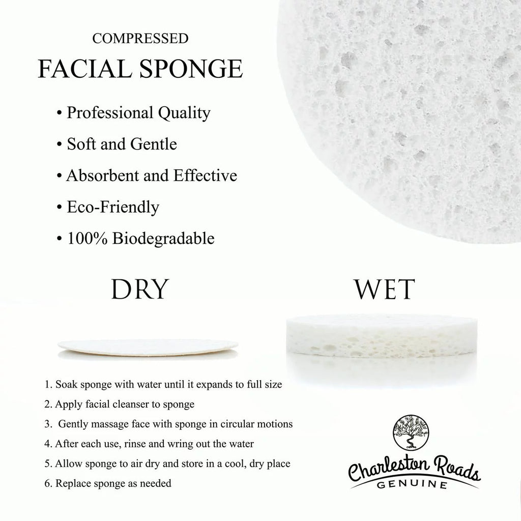 Compressed Cellulose Facial Cleansing Sponge (White, 50) S119261
