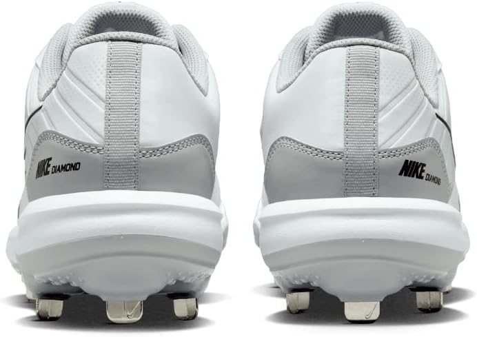White Gray Size 8 Medium Baseball Cleats N7547